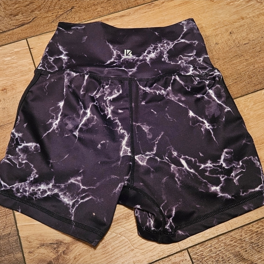 BuffBunny Black and White Marble Shorts